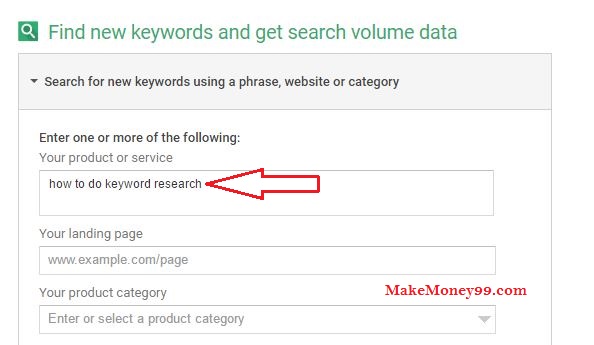 Google Keyword Research Tool